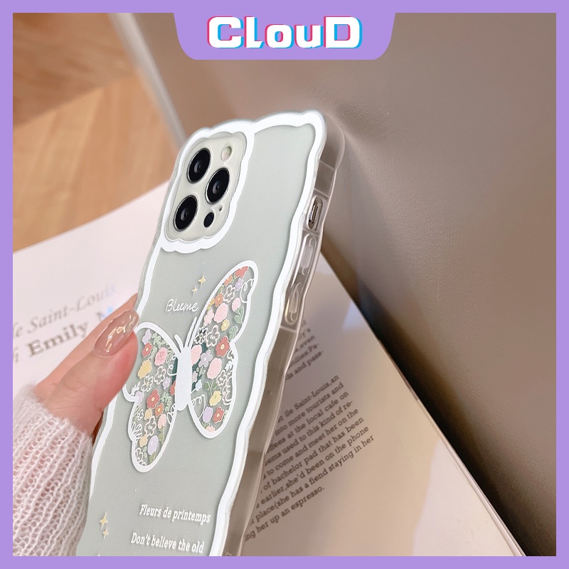 Soft Case Tpu Shockproof Motif Bunga Kupu-Kupu Untuk iPhone 11 Pro Max X XS Max 12 Pro XR 8Plus 7Plus 13 Pro Max Butterfly