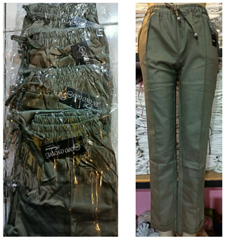 CELANA BEGGY WANITA IMPORT HIJAU ARMY/CELANA PANJANG WANITA