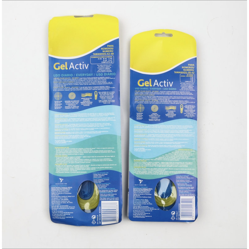 Insole Sepatu Gel Alas Kaki Sport Olahraga Casual Nyaman Empuk Murah Shock Absorber Gel Active