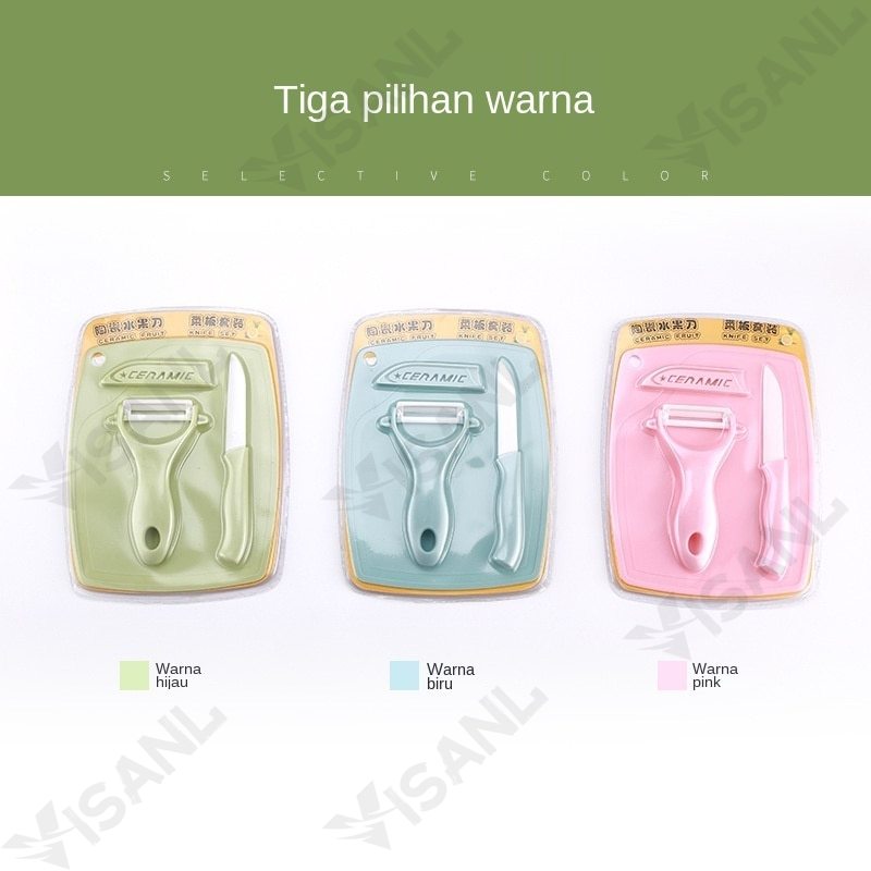 PISAU SET KERAMIK / 3 IN 1 PISAU SET TALENAN / SERUTAN BUAH / ALAT SET DAPUR / VS