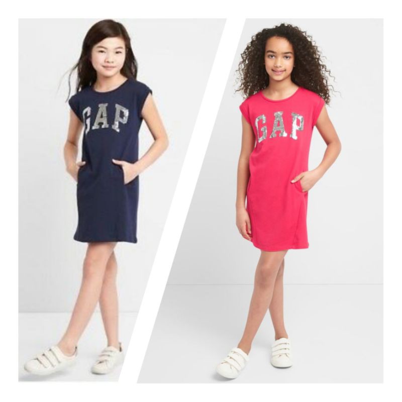 Dress anak perempuan logo gap flippy sequin