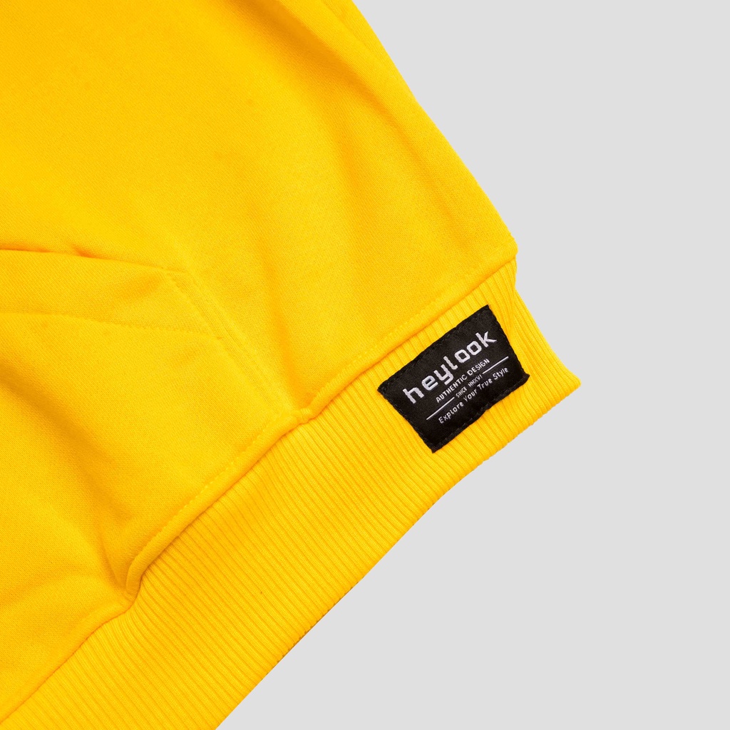 (BISA COD) HEYLOOK Outerwear Unisex Heylook Terbaru Hoodie Jumper Hylk Yellow