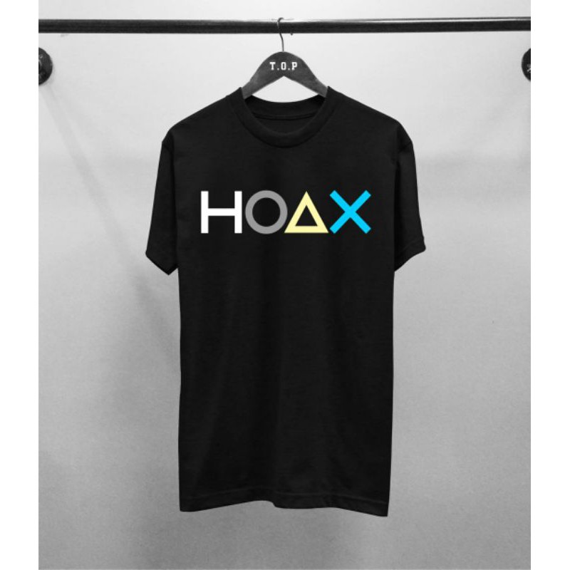 KAOS DISTRO PRIA / HOAX Baju Kaos Tulisan Pria Kaos Murah Pria Kaos Oblong Hitam Kaos Wanita