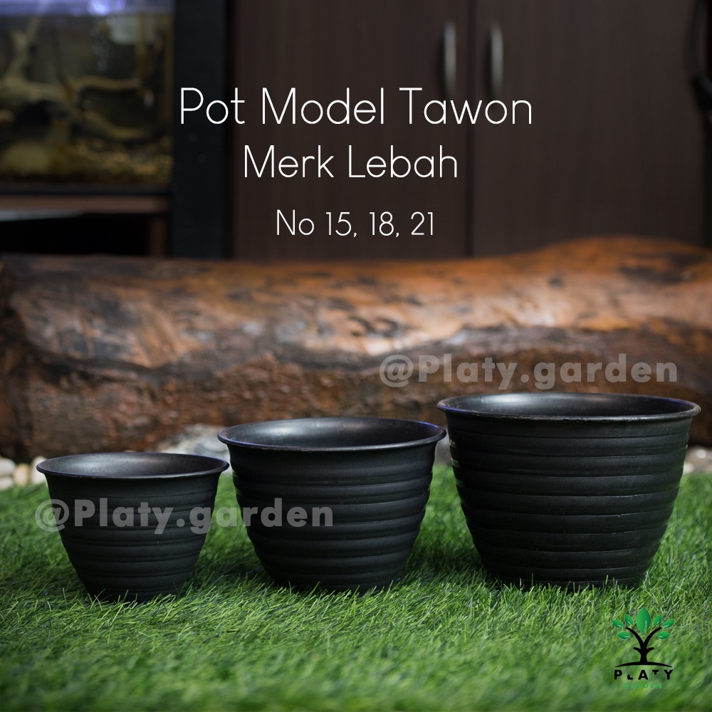 Pot Hitam Lebah model Tawon  Ukuran 15, 18 &amp; 21