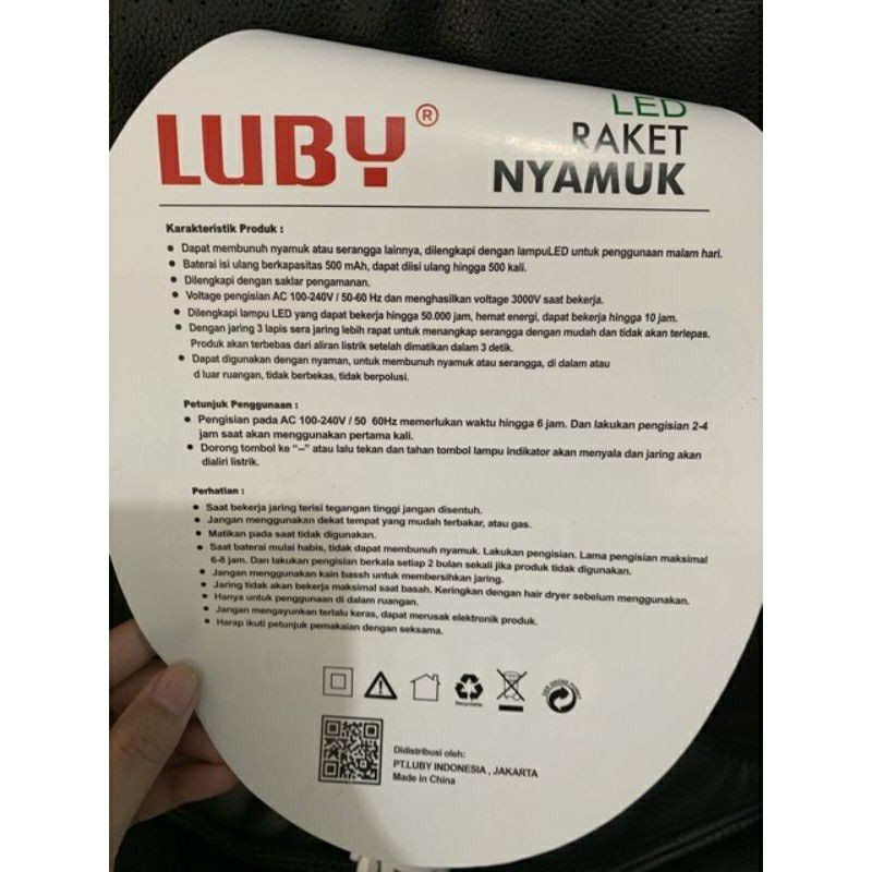 RAKET NYAMUK LUBY 3826A senter LED rechargeable cas awet serangga