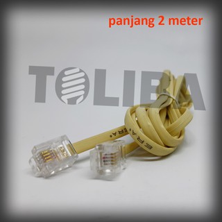kabel telepon 2m 5m 10m kabel telpon 2 meter+jack pin rj11 isi 4 /kabel line telepon 5meter 10 meter
