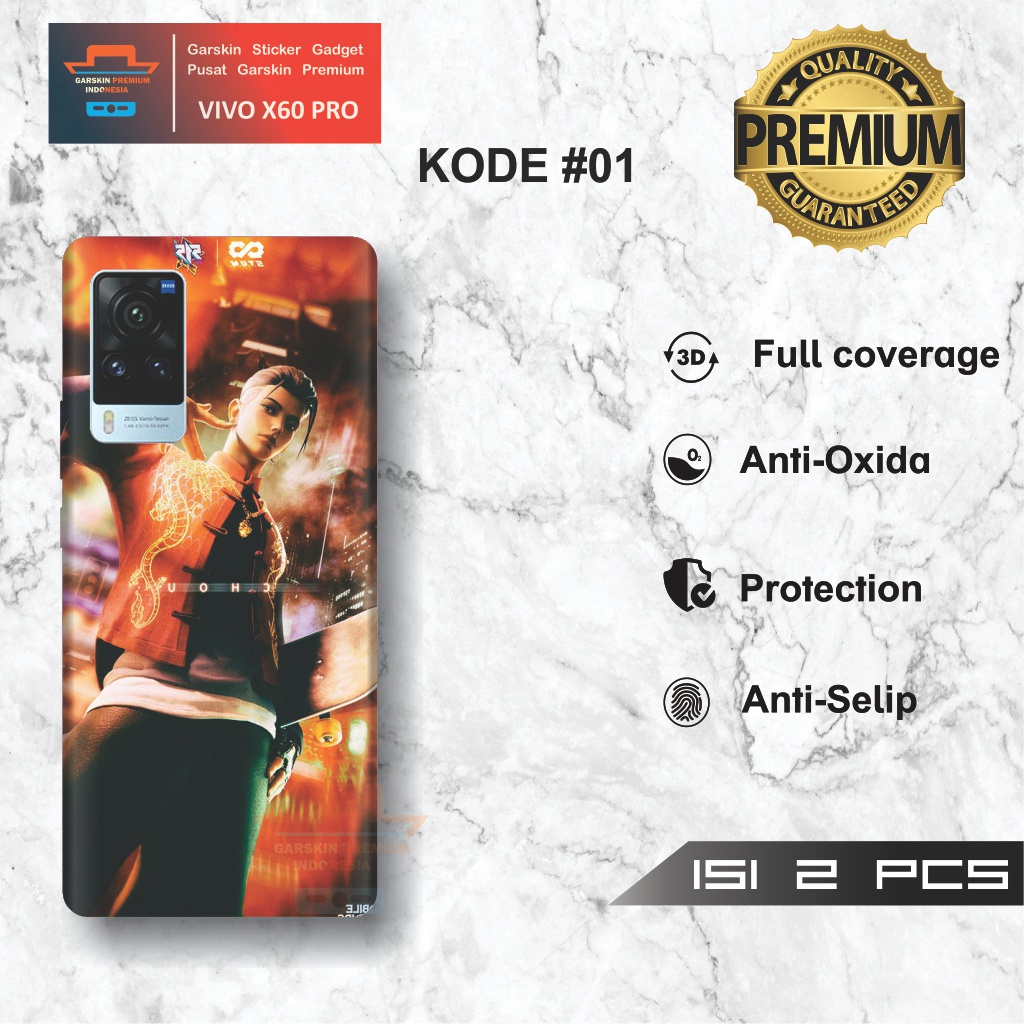 COD Garskin Sticker VIVO X60 PRO Motif 1-5 Bisa Request Gambar ISI 2.PCS