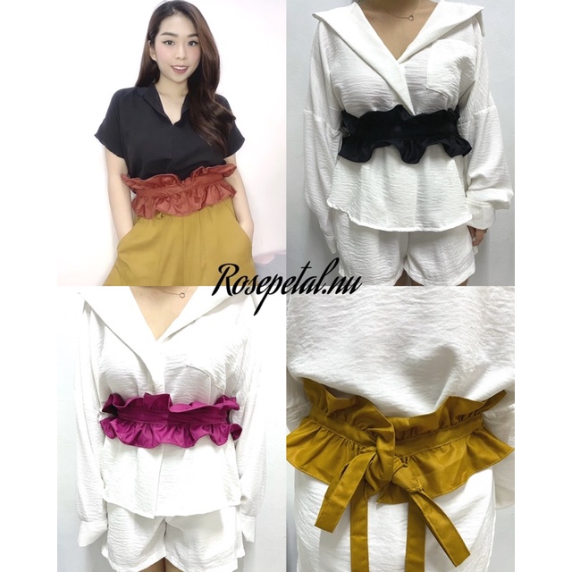 obi belt ruffle / ikat pinggang obi / obi basic / ikat pinggang gamis