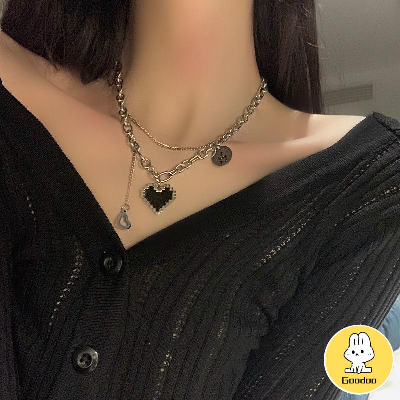 Kalung Rantai Manik-Manik Bentuk Bintang Segi Delapan Geometris Untuk Wanita -Doo