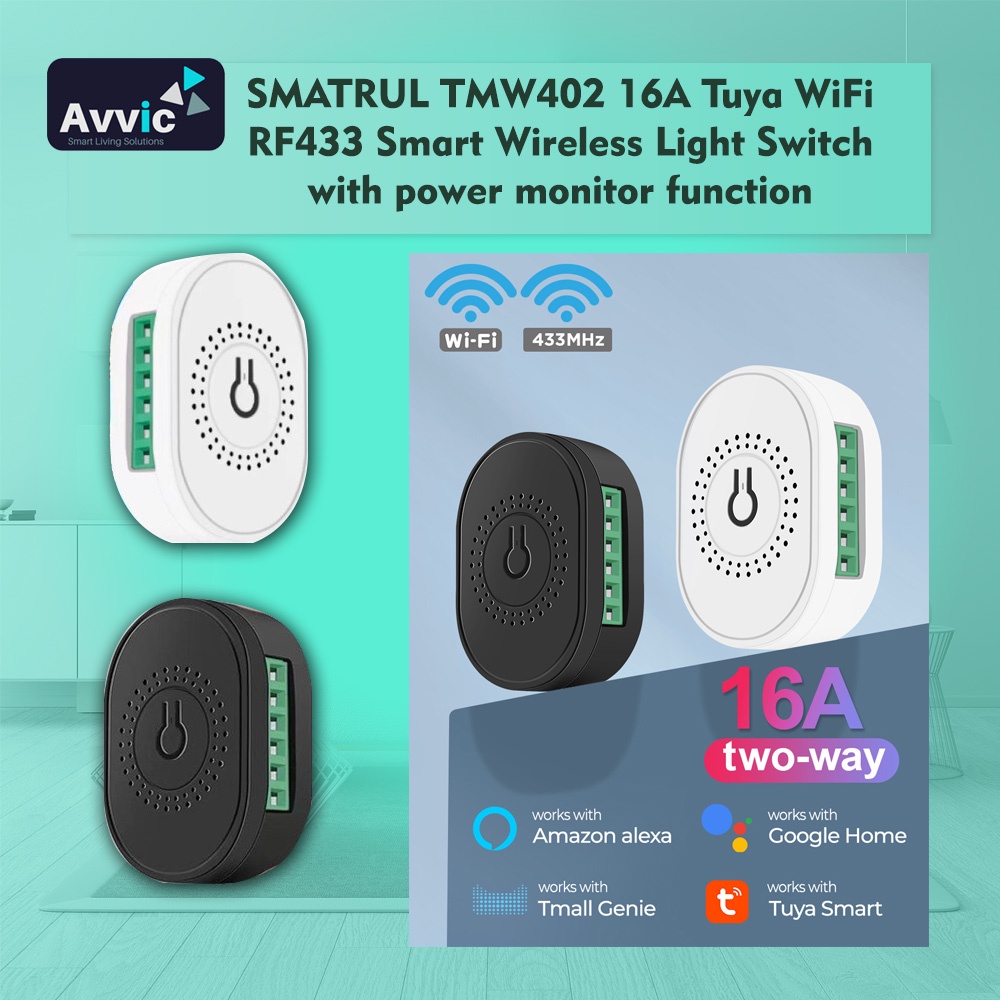 SMATRUL Mini TMW402 Modul Saklar Pintar 16A Tuya WiFi RF433 Two Way Smart Switch Module