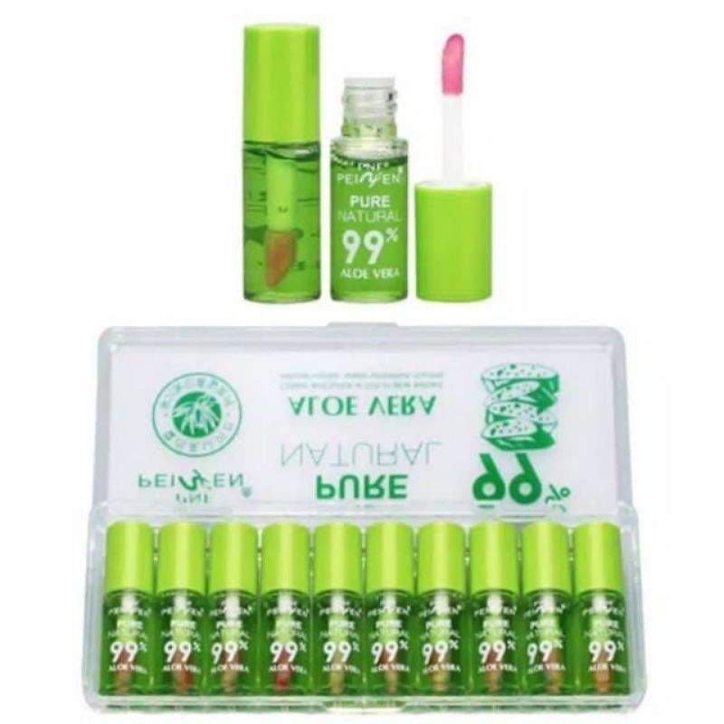 Medan Termurah/Natural 99% Aloevera Ready Green &amp; Red Lipgloss Liptint Aloevera Peiyen