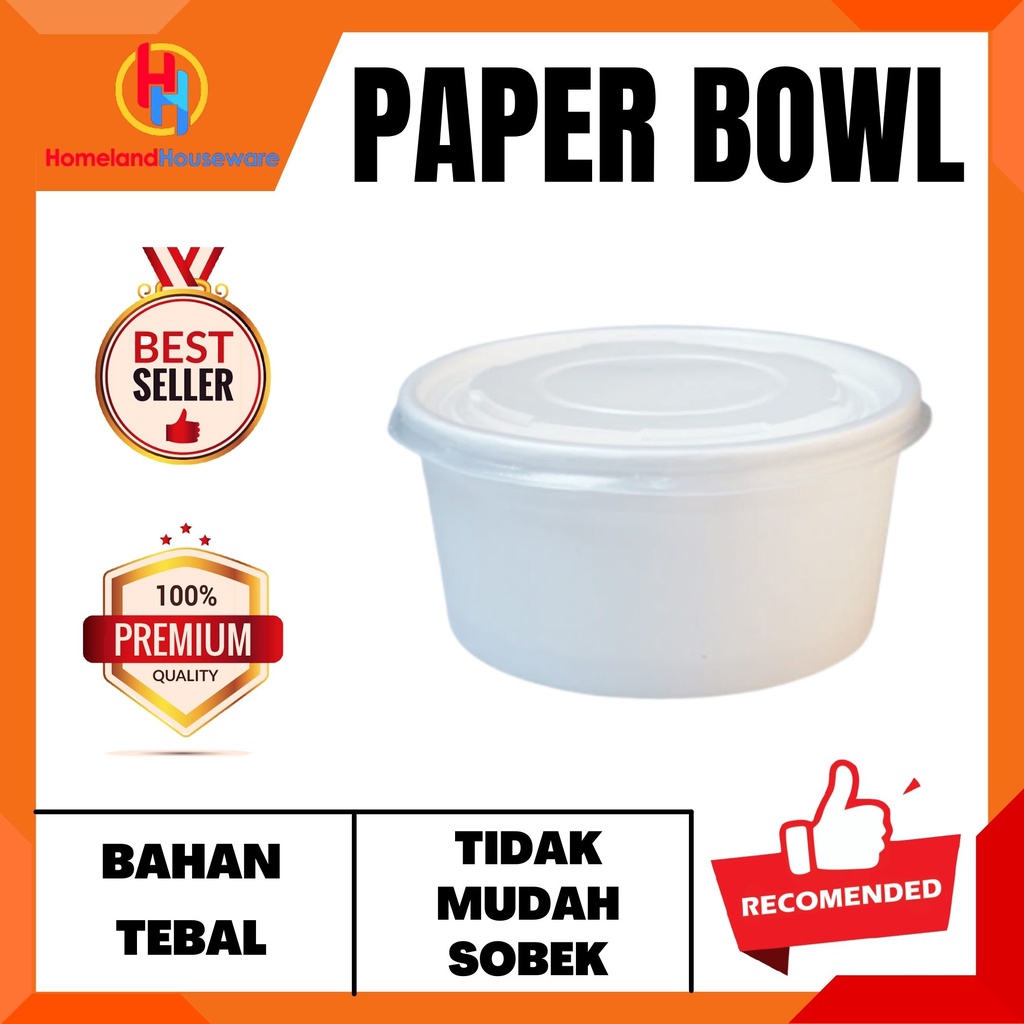 (SIAP KIRIM) PAPER BOWL 650 ML/ CUP MAKANAN/ MANGKOK KERTAS/ CUP KERTAS