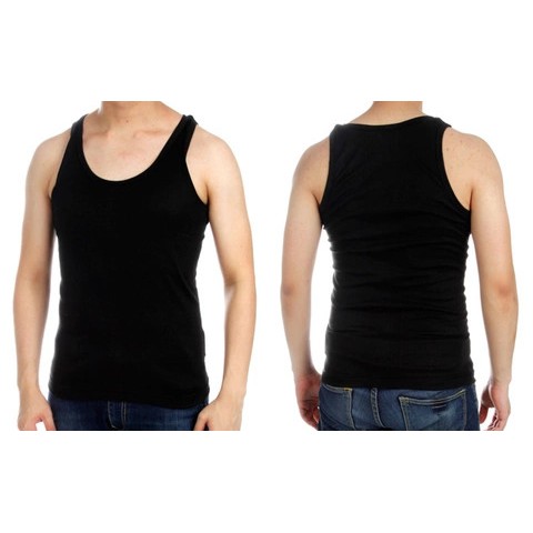  KAOS  KAOS  DALAM PRIA  HITAM SINGLET HITAM Shopee  