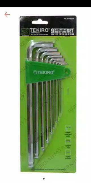 Kunci L Ballpoint 9pcs Tekiro / Ballpoint Hex Key Long