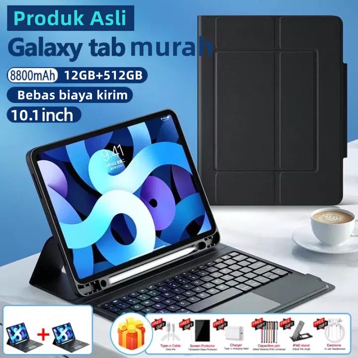 2022 BARU 5G WiFi Tablet Pro 11 Tab 10.1 -Inch Layar Super Besar Tablet Pendidikan Online 12GB+512GB Dual Sim Cartoon Siswa Pelajari Komputer Tablet Android Murah