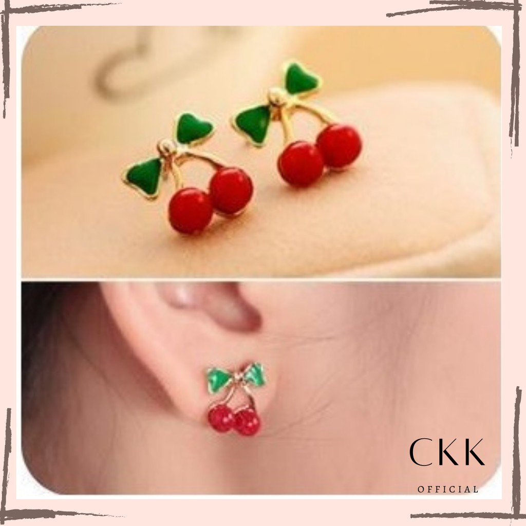 ➰CKK➰ Anting Korea Cantik FA13 CERRY MERAH