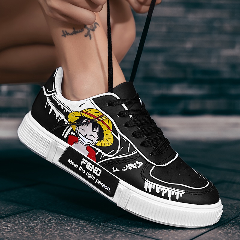 COD Anime One Piece Monkey D Luffy Sepatu Import Pria Running Sneaker Low Cut Kets Sport Keren Kekinian Ringan 155