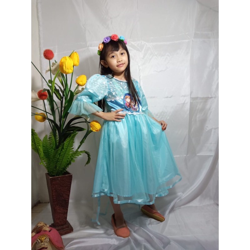 Baju pesta anak Dress gaun frozen / baju pesta anak perempuan / gaun