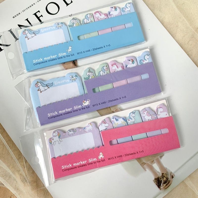 

Sticky Notes kecil unicorn pembatas buku memo pengingat
