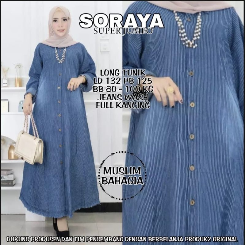 Long Tunik Soraya Super Jumbo LD 130cm BB 80 Sampai 100KG