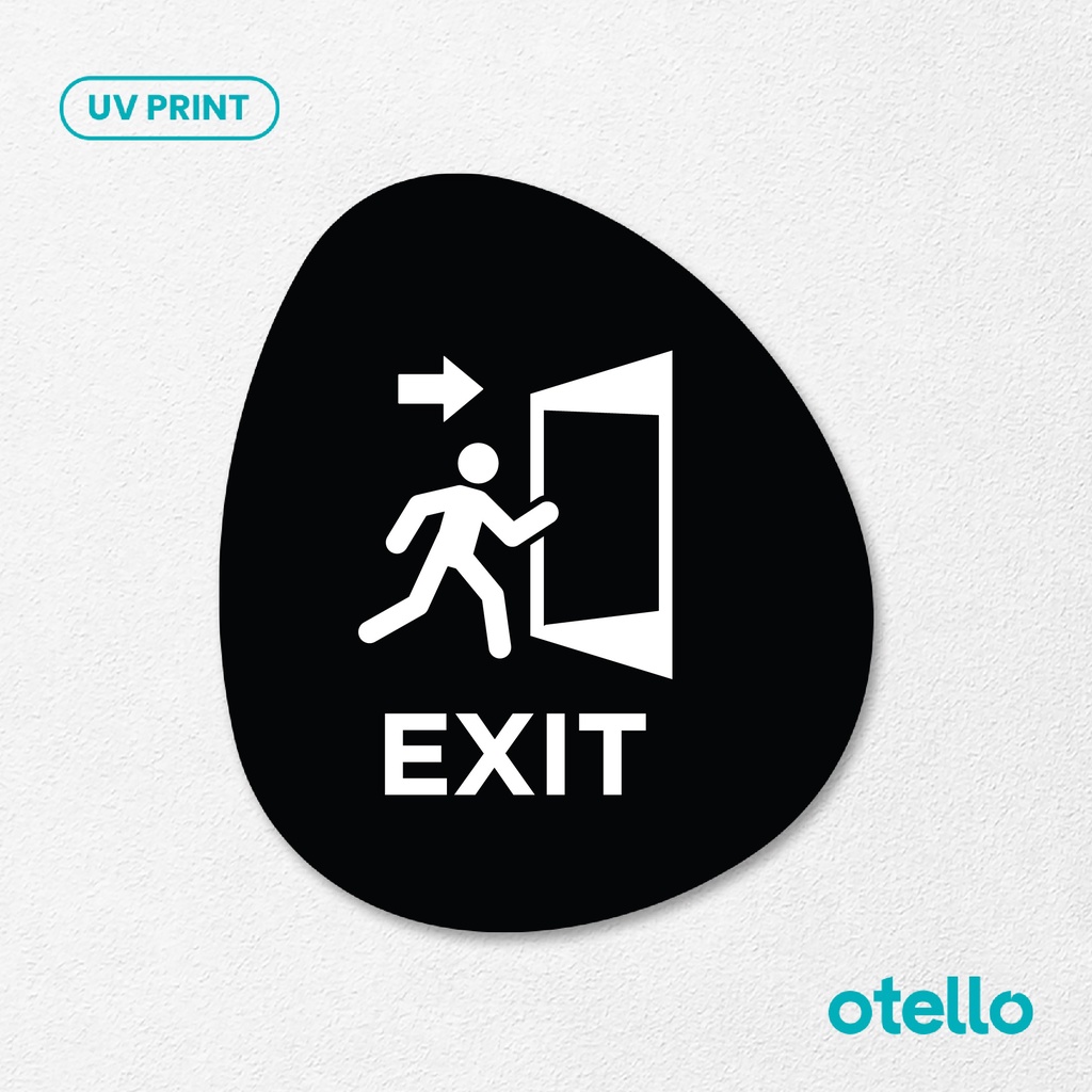 Exit Sign Board Akrilik Tempel Signage Dinding Sticker Papan Label Acrylic Restoran Dinding Petunjuk Toko Cafe