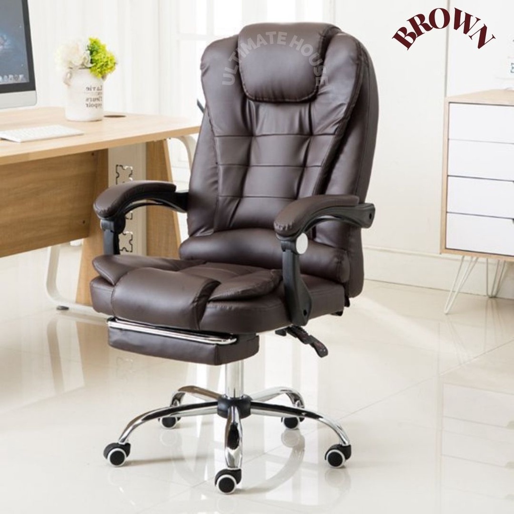 Kursi Kantor Kursi Direktur Kursi Kerja Kursi Kantor Nyaman Kursi Komputer Murah-1020 Coklat + Getar