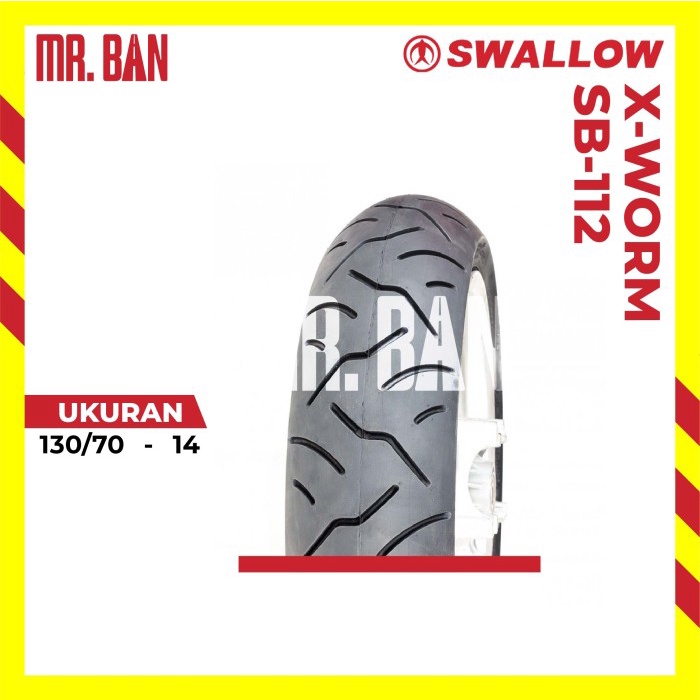 Ban Motor Swallow Tubeless 130/70-14 SB-112A X-Worm TL