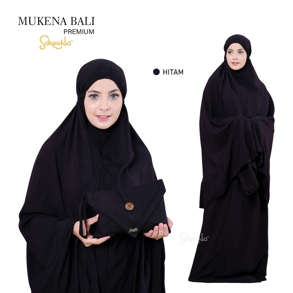 mukena bali sakeena dewasa polos katun rayon jumbo