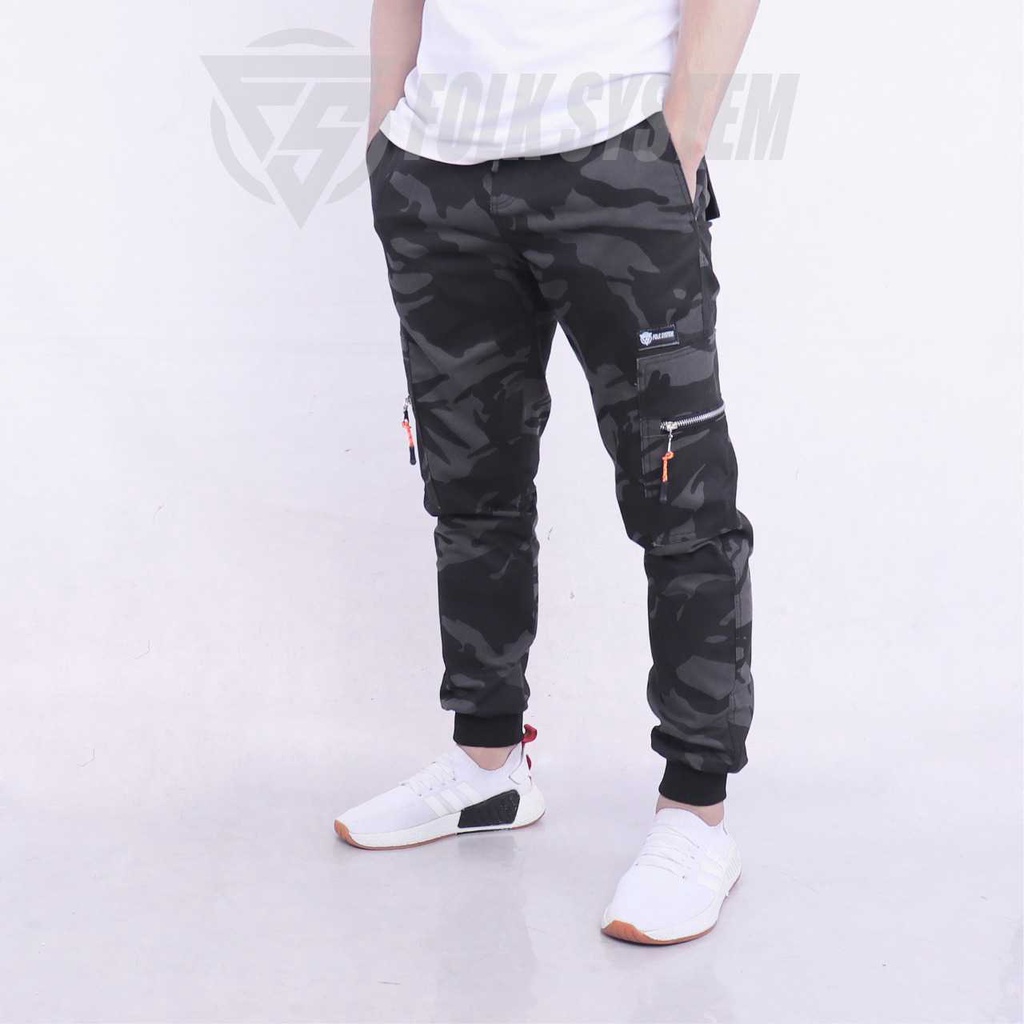 Celana Panjang Chino Jogger Cargo Pria WL Folksystem