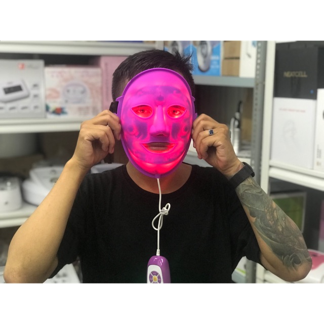new Vibration Topeng PDT 3 warna pijat led light face photon therapy ungu