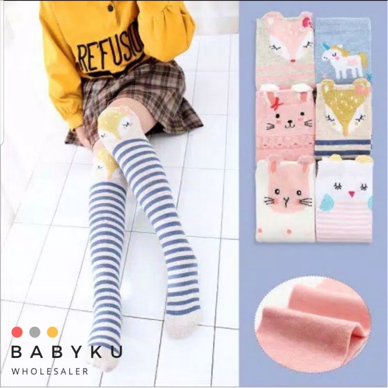 Kaos kaki anak perempuan panjang selutut / kaos kaki panjang anak cewek / kaos kaki selutut anak