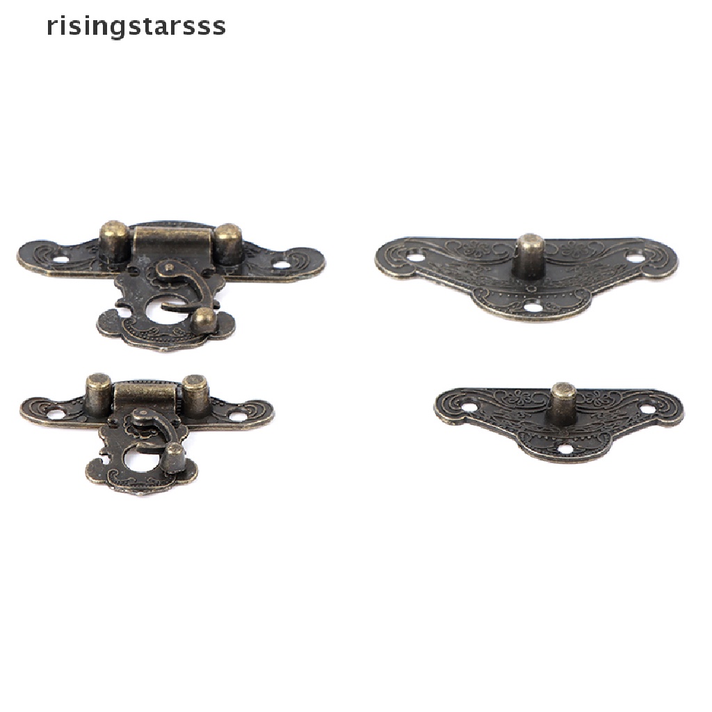 RSID Span-new 4pcs Antique Bronze Hasp Latch Jewelry Wooden Box Lock Cabinet Buckle Case Locks Jelly