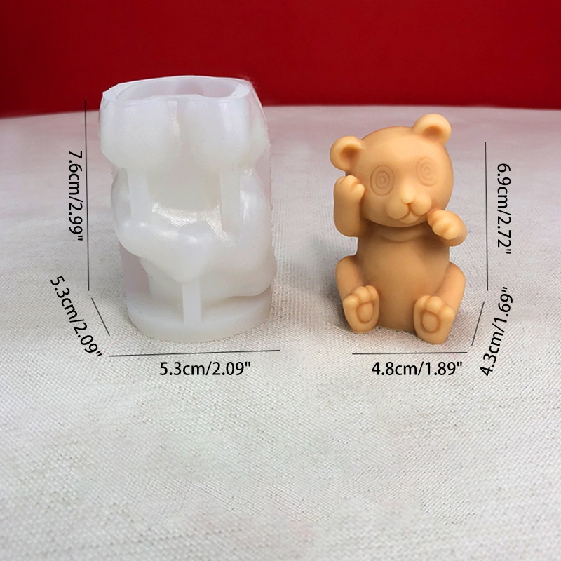 Siy Cetakan Resin Bentuk Panda 3D Bahan Silikon Untuk Kerajinan Tangan DIY