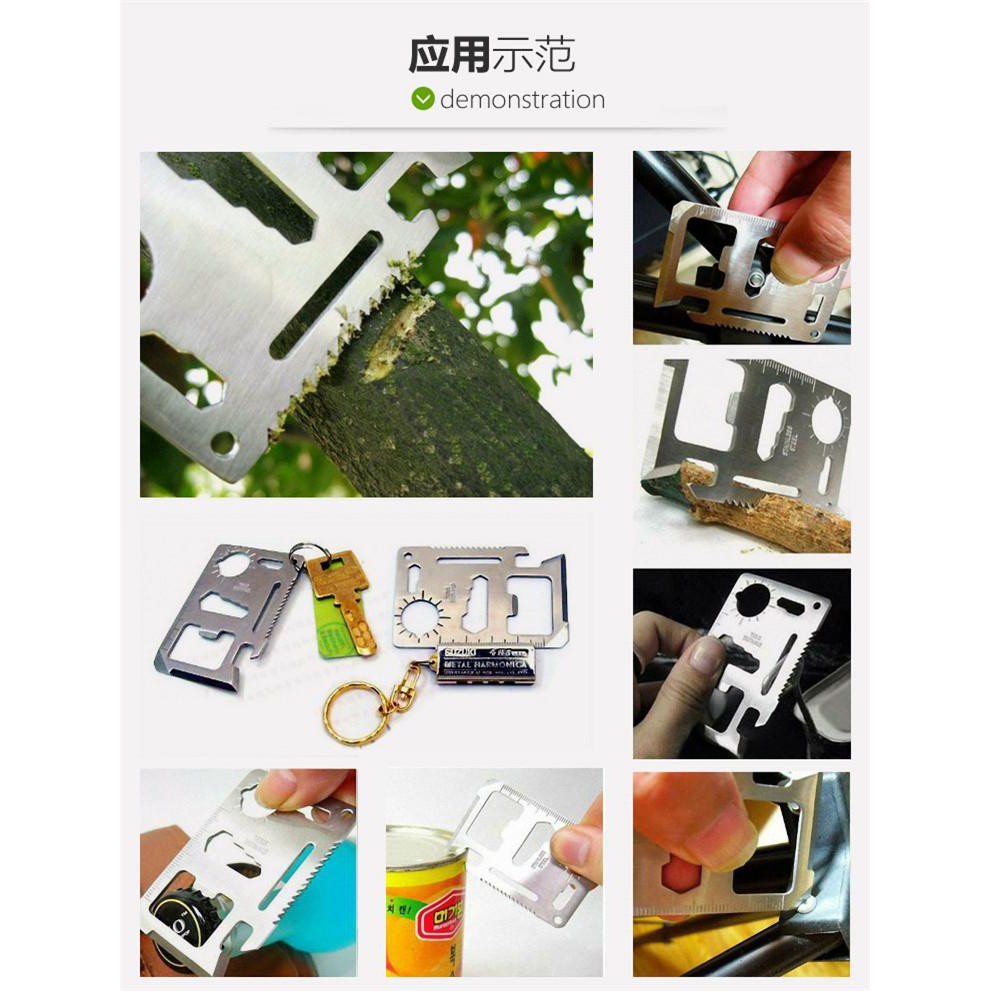 Multi Tools 11 in 1 Multifunction Outdoor Hunting survival tool card