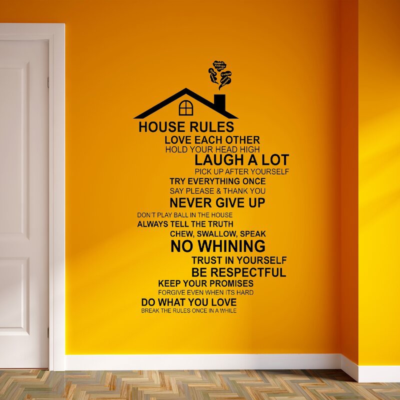 Reliza Wall Sticker House Rules Quotes Stiker Dinding RELIZA007