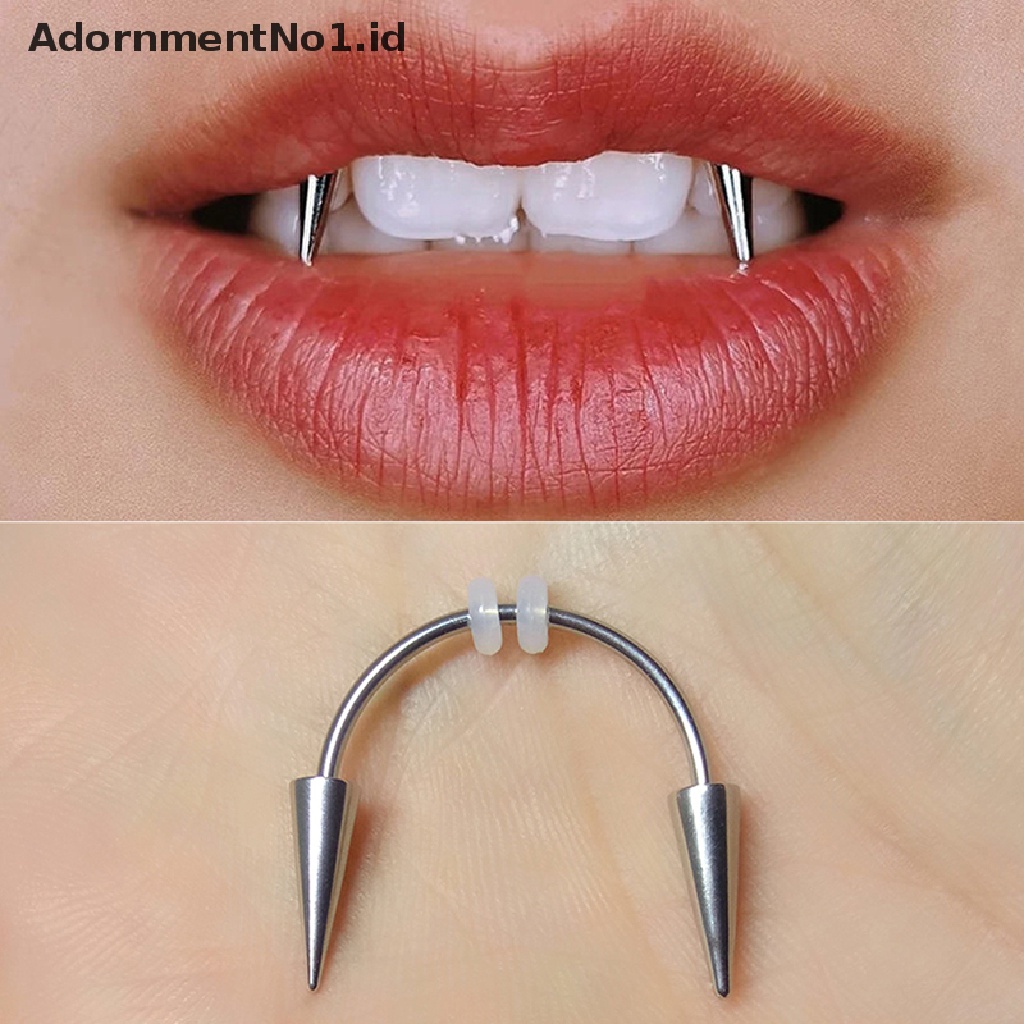 (AdornmentNo1) Cincin Tindik Bibir / Hidung / Tubuh Desain Dracula Untuk Pria / Wanita