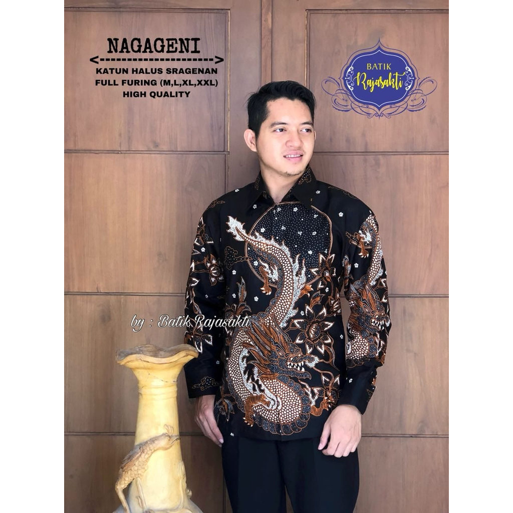 kemeja batik pria lengan panjang terbaru modern ORIGINAL