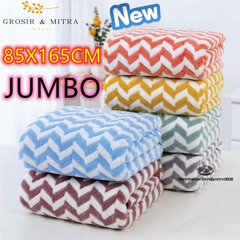 Handuk Mandi Handuk Dewasa Unisex Jumbo Besar 80X160CM dan 70X140cm Perlengkapan Kamar Mandi Berkualitas Handuk Microfiber Bulu Handuk Mandi Dewasa Daya Serap Tinggi dan Lembut BIG Zigzag