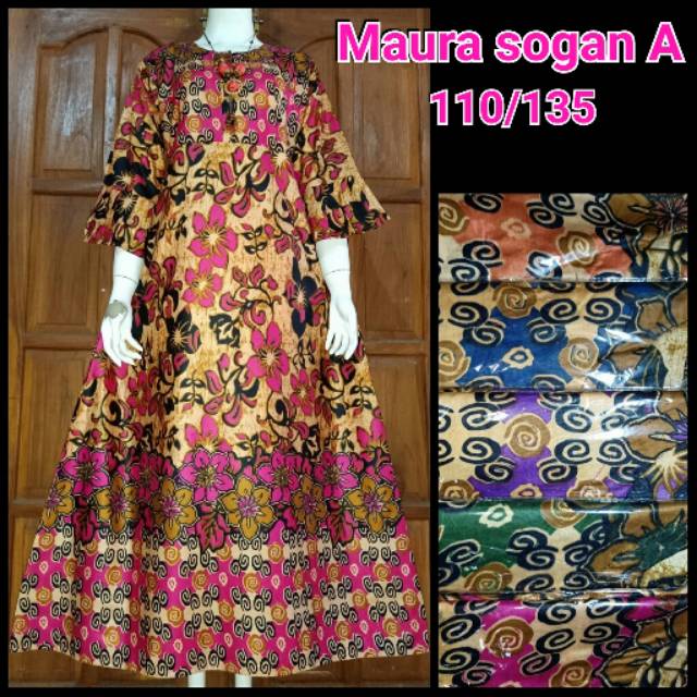 MAURA - motif batik unik daster kekinian lengan panjang 7/8 busui murah adem