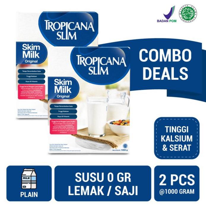 

TWIN PACK: TROPICANA SLIM NON FAT SKIM MILK PLAIN 1KG