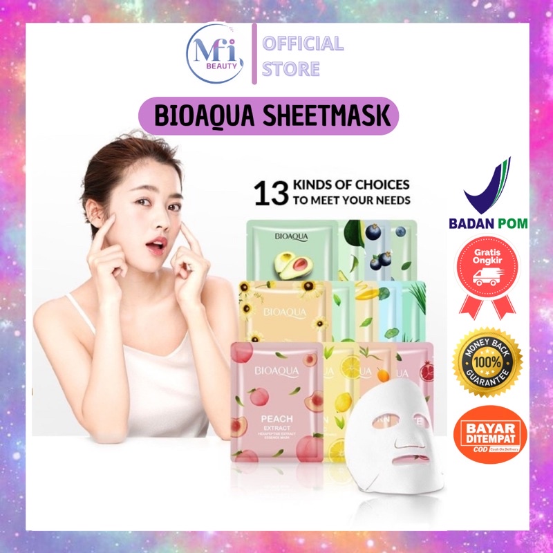 BIOAQUA SHEETMASK FACE ESSENCE MASK MASKER WAJAH SHEET MASK BPOM