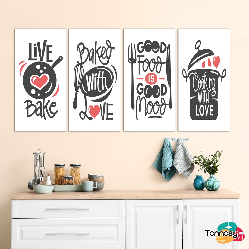 TENNESY HIASAN DINDING KITCHEN QUOTE DAPUR 20x40CM WALL DECOR PAJANGAN KAYU POSTER DEKORASI DINDING DAPUR RUMAH