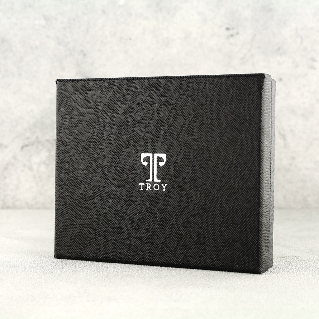 TOKOKOE - Dompet Pria Lipat Kulit Sintetis PU Koin Premium Bisa COD bayar ditempat Troy - Kuro