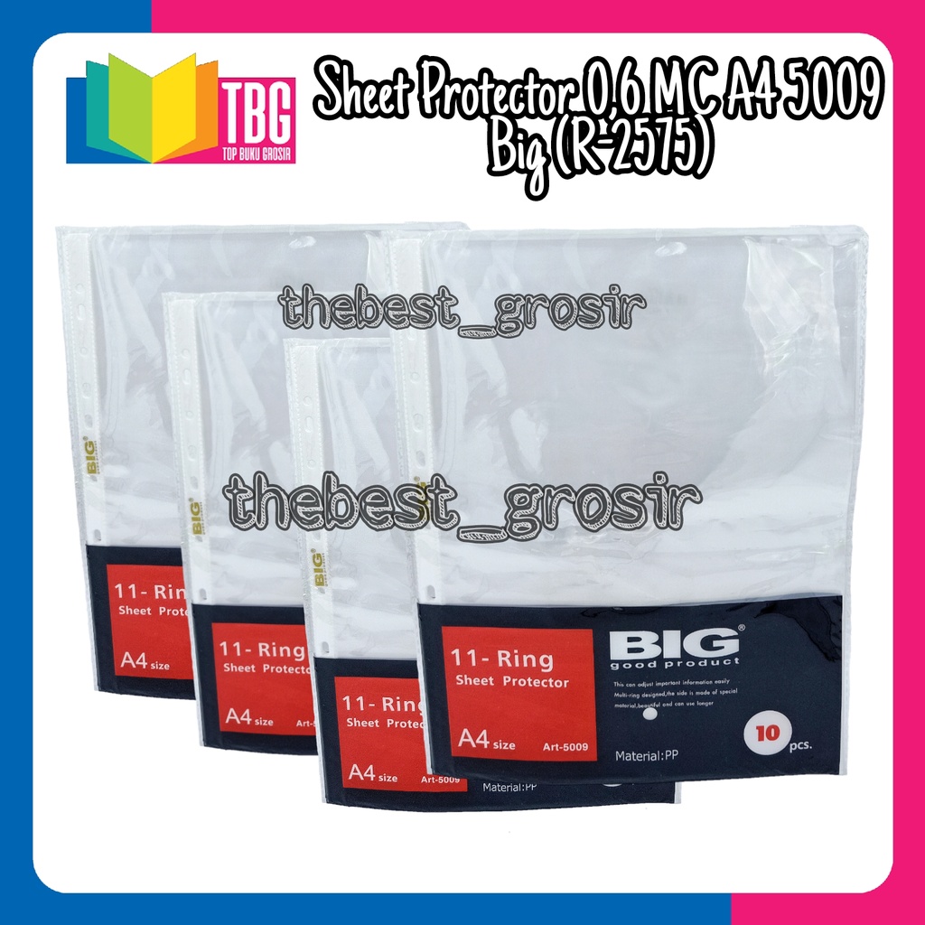 

1 PAK SHEET PROTECTOR 0.6MC A4 5009 BIG (R-2575)