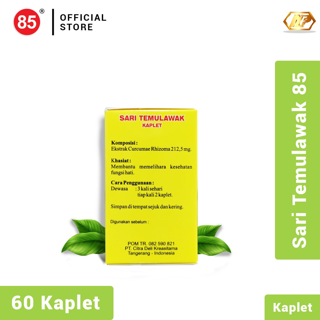 Deli 85 - Sari Temulawak Kaplet 60's Supplemen Herbal untuk Kesehatan Liver-3