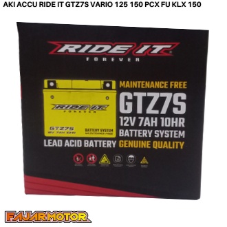 AKI ACCU KERING RIDE IT GTZ7S MOTOR VARIO 125 150 PCX 150 CB150R SATRIA FU KLX 150