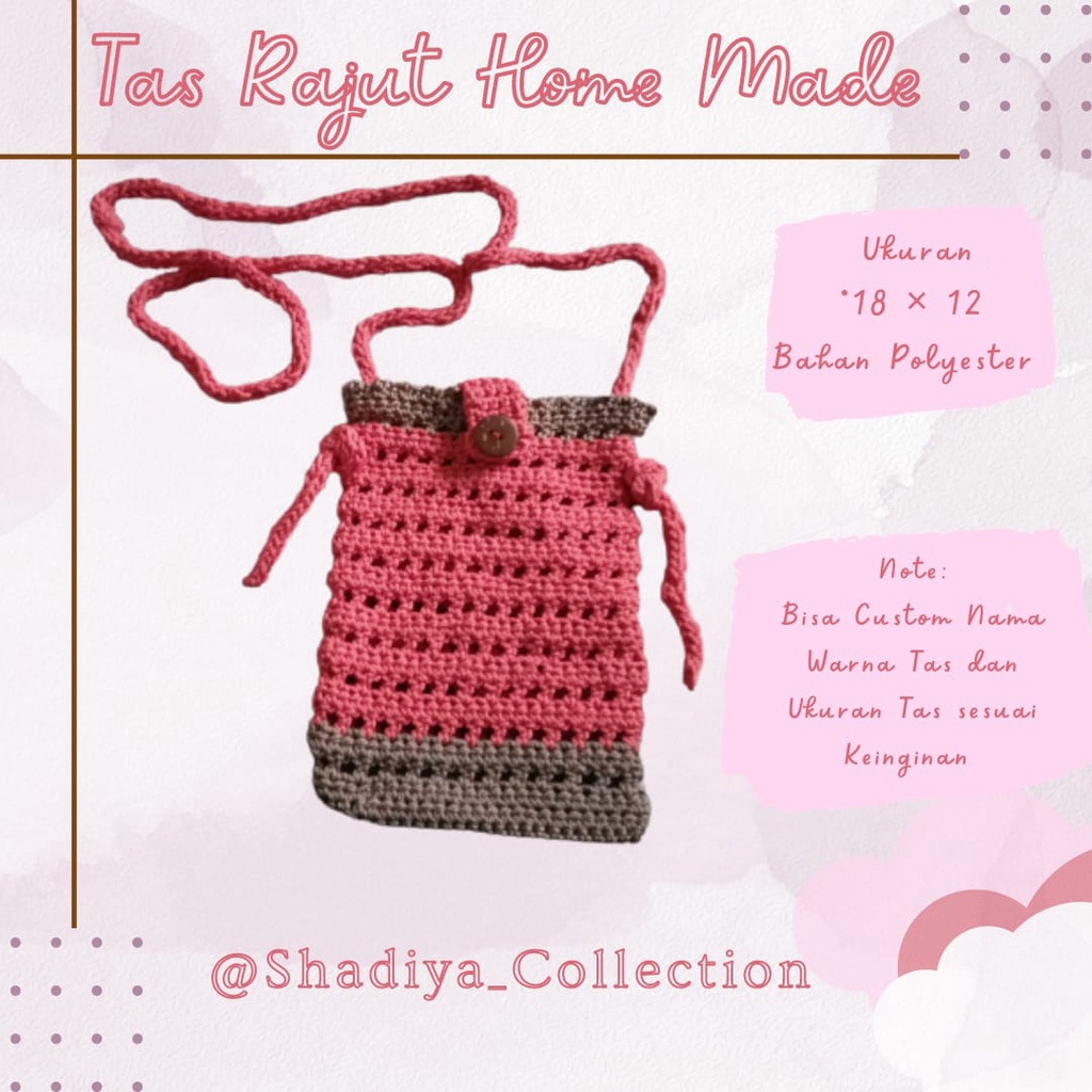 Tas Serut Mini Tas Rajut / Tas kerut / Tas rajut HP