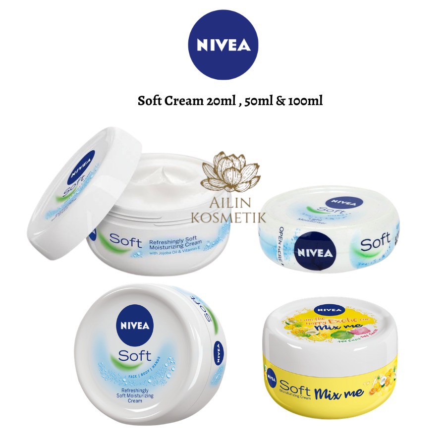 NIVEA Soft Cream ORIGINAL BPOM / Moisturizer Pelembab Wajah Dan Badan by AILIN
