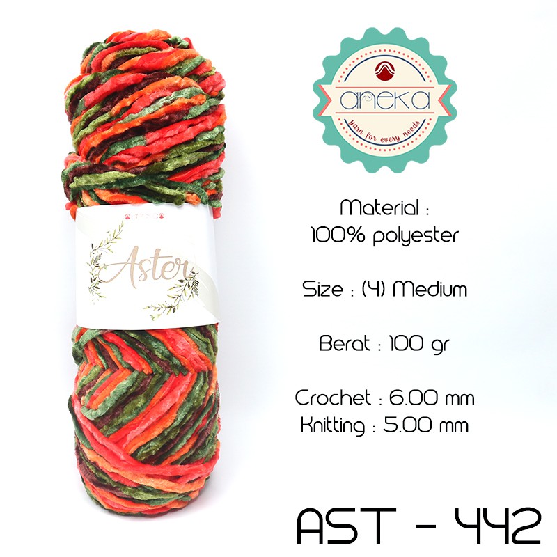 Benang Rajut Bludru ASTER MIX SEMBUR / Velvet Knitting Yarn - 442