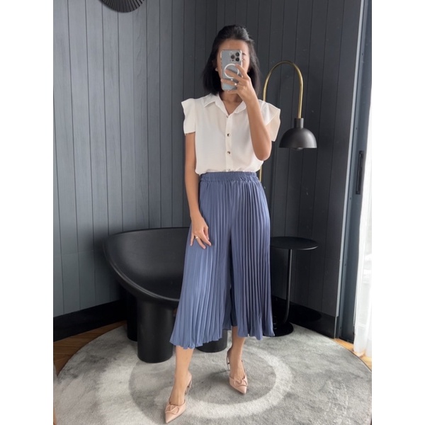 KULOT plisket MIDI mayung / Kulot 7/8 / Celana Kulot midi / Kulot plisket tanggung / Pleats Pants (05)